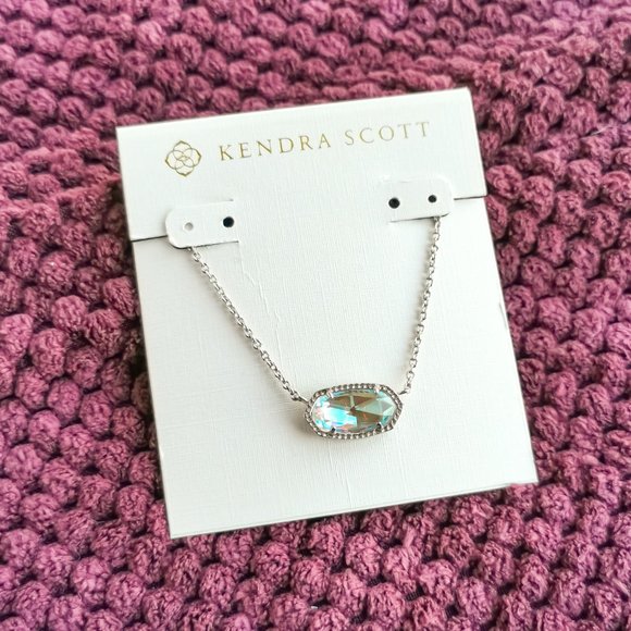 Kendra Scott Jewelry - Kendra Scott Dichroic Glass Elisa Silver Pendant Necklace NEW WITH POUCH